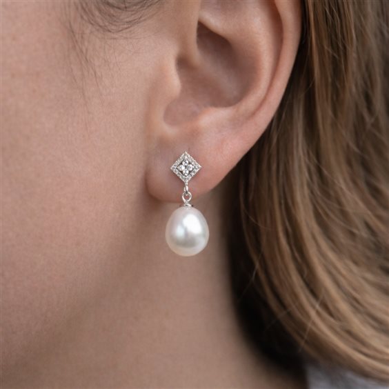 Orecchini Comete Donna in Oro bianco Perla ORP551 - ORP551